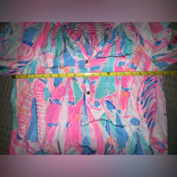 Lilly Pulitzer Elsa “Out To Sea” Top Women’s silk top Size Small VVGUC - Picture 3 of 13